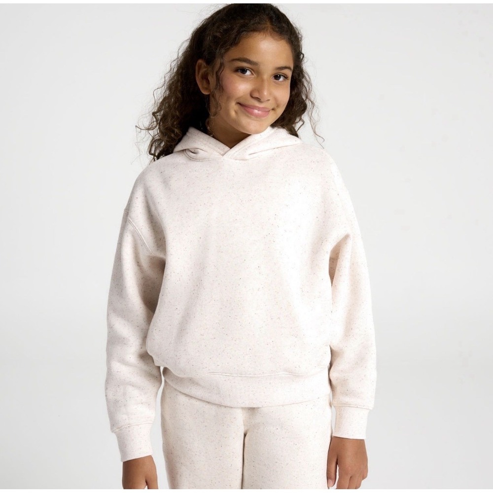 NEW DSG Girl's Small Classic Fleece Hoodie Oatmeal Speckled 40.00